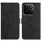 For Honor X7C 4G / 200 Smart Skin-feel Stitching Leather Phone Case(Black) - 1