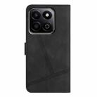 For Honor X7C 4G / 200 Smart Skin-feel Stitching Leather Phone Case(Black) - 3