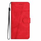 For Honor X7C 4G / 200 Smart Skin-feel Stitching Leather Phone Case(Red) - 2