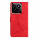 For Honor X7C 4G / 200 Smart Skin-feel Stitching Leather Phone Case(Red) - 3