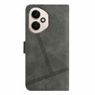 For Honor 400 Global Skin-feel Stitching Leather Phone Case(Grey) - 3