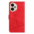 For Honor 400 Global Skin-feel Stitching Leather Phone Case(Red) - 3