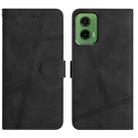 For Motorola Moto G35 Skin-feel Stitching Leather Phone Case(Black) - 1