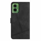 For Motorola Moto G35 Skin-feel Stitching Leather Phone Case(Black) - 3