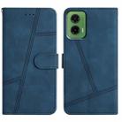 For Motorola Moto G35 Skin-feel Stitching Leather Phone Case(Blue) - 1