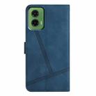 For Motorola Moto G35 Skin-feel Stitching Leather Phone Case(Blue) - 3