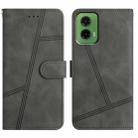 For Motorola Moto G35 Skin-feel Stitching Leather Phone Case(Grey) - 1