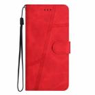 For Motorola Moto G35 Skin-feel Stitching Leather Phone Case(Red) - 2