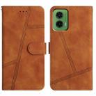 For Motorola Moto G35 Skin-feel Stitching Leather Phone Case(Brown) - 1