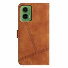 For Motorola Moto G35 Skin-feel Stitching Leather Phone Case(Brown) - 3