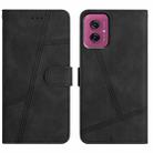 For Motorola Moto G55 Skin-feel Stitching Leather Phone Case(Black) - 1