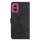 For Motorola Moto G55 Skin-feel Stitching Leather Phone Case(Black) - 3