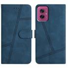 For Motorola Moto G55 Skin-feel Stitching Leather Phone Case(Blue) - 1