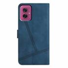 For Motorola Moto G55 Skin-feel Stitching Leather Phone Case(Blue) - 3