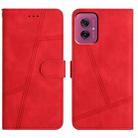 For Motorola Moto G55 Skin-feel Stitching Leather Phone Case(Red) - 1