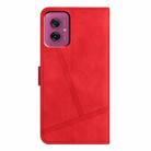 For Motorola Moto G55 Skin-feel Stitching Leather Phone Case(Red) - 3