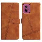For Motorola Moto G55 Skin-feel Stitching Leather Phone Case(Brown) - 1