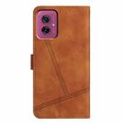 For Motorola Moto G55 Skin-feel Stitching Leather Phone Case(Brown) - 3