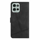 For Motorola Moto G75 Skin-feel Stitching Leather Phone Case(Black) - 3