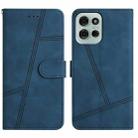 For Motorola Moto G75 Skin-feel Stitching Leather Phone Case(Blue) - 1