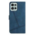 For Motorola Moto G75 Skin-feel Stitching Leather Phone Case(Blue) - 3