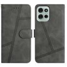 For Motorola Moto G75 Skin-feel Stitching Leather Phone Case(Grey) - 1