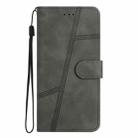 For Motorola Moto G75 Skin-feel Stitching Leather Phone Case(Grey) - 2