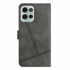 For Motorola Moto G75 Skin-feel Stitching Leather Phone Case(Grey) - 3