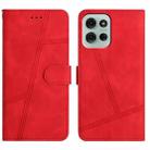 For Motorola Moto G75 Skin-feel Stitching Leather Phone Case(Red) - 1