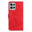 For Motorola Moto G75 Skin-feel Stitching Leather Phone Case(Red) - 3