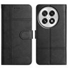 For OnePlus 13 Cowhide Texture Stitching Leather Phone Case(Black) - 1