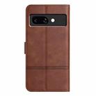 For Google Pixel 9a Cowhide Texture Stitching Leather Phone Case(Coffee) - 3