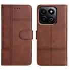 For Honor X7C 4G / 200 Smart Cowhide Texture Stitching Leather Phone Case(Coffee) - 1