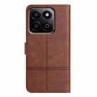 For Honor X7C 4G / 200 Smart Cowhide Texture Stitching Leather Phone Case(Coffee) - 3