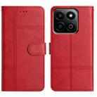 For Honor X7C 4G / 200 Smart Cowhide Texture Stitching Leather Phone Case(Red) - 1