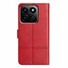 For Honor X7C 4G / 200 Smart Cowhide Texture Stitching Leather Phone Case(Red) - 3