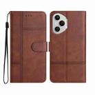 For Honor 400 Pro Global Cowhide Texture Stitching Leather Phone Case(Coffee) - 1
