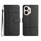 For Honor 400 Global Cowhide Texture Stitching Leather Phone Case(Black) - 1
