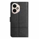 For Honor 400 Global Cowhide Texture Stitching Leather Phone Case(Black) - 3