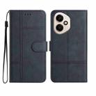 For Honor 400 Global Cowhide Texture Stitching Leather Phone Case(Dark Blue) - 1