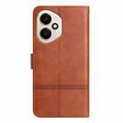 For Honor 400 Global Cowhide Texture Stitching Leather Phone Case(Brown) - 3