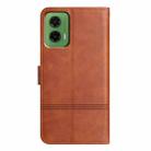 For Motorola Moto G35 Cowhide Texture Stitching Leather Phone Case(Brown) - 3