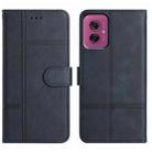 For Motorola Moto G55 Cowhide Texture Stitching Leather Phone Case(Dark Blue) - 1
