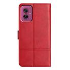 For Motorola Moto G55 Cowhide Texture Stitching Leather Phone Case(Red) - 3