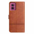 For Motorola Moto G55 Cowhide Texture Stitching Leather Phone Case(Brown) - 3