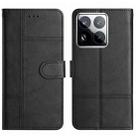 For Xiaomi 15 Pro Cowhide Texture Stitching Leather Phone Case(Black) - 1