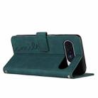 For Google Pixel 10 / 10 Pro Skin Feel Heart Embossed Leather Phone Case with Long Lanyard(Green) - 3