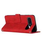 For Google Pixel 10 / 10 Pro Skin Feel Heart Embossed Leather Phone Case with Long Lanyard(Red) - 3