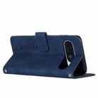 For Google Pixel 10 Pro XL Skin Feel Heart Embossed Leather Phone Case with Long Lanyard(Blue) - 3