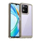 For Honor X5b Colorful Series Acrylic Hybrid TPU Phone Case(Transparent Grey) - 1